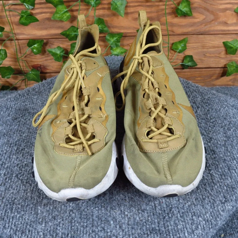 Nike React Element 55 Men Shoes Size 10 Casual Athletic‎ Sneakers Olive Gold